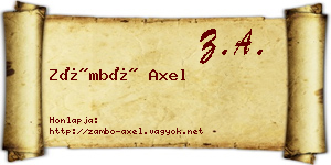 Zámbó Axel névjegykártya