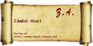Zámbó Axel névjegykártya