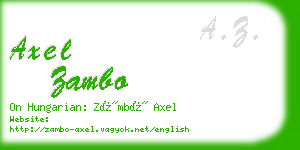 axel zambo business card